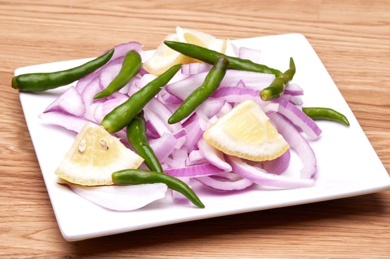 Onions,lemon and chillis